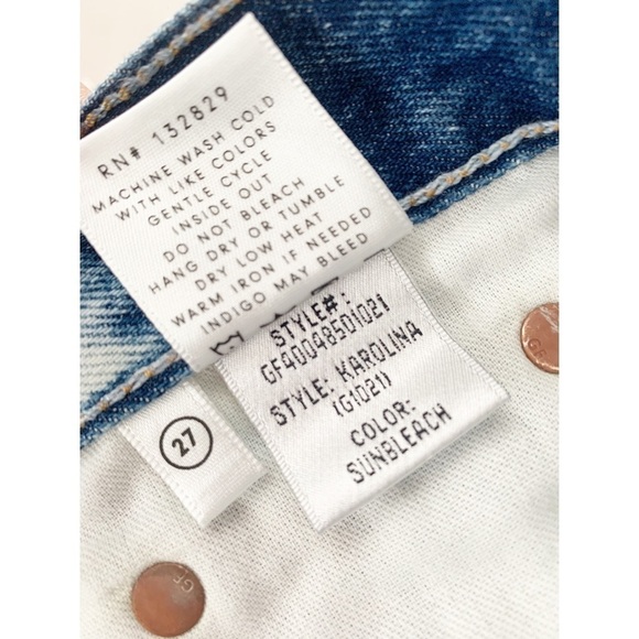 NEW GRLFRND Karolina Sunbleach High Rise Straight Rigid Denim Jeans - Picture 8 of 11